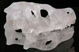 Carved Quartz Crystal Dinosaur Skull #199464-5